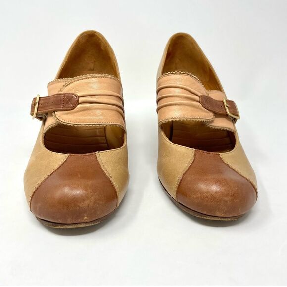 Chie mihara tan two toned leather victorian mary jane pumps size 39.5 - Picture 3 of 10